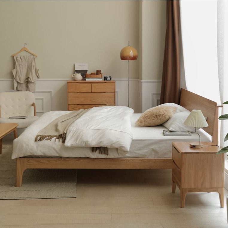 Berlin Natural Solid Oak Bed Frame - Oak Furniture Store