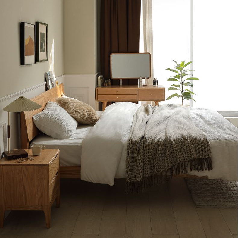 Berlin Natural Solid Oak Bed Frame - Oak Furniture Store