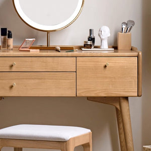 Beverley Natural Solid Ash Dressing Table - Oak Furniture Store & Sofas