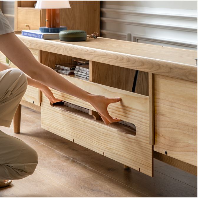 Beverley Natural Solid Ash TV Unit - Oak Furniture Store