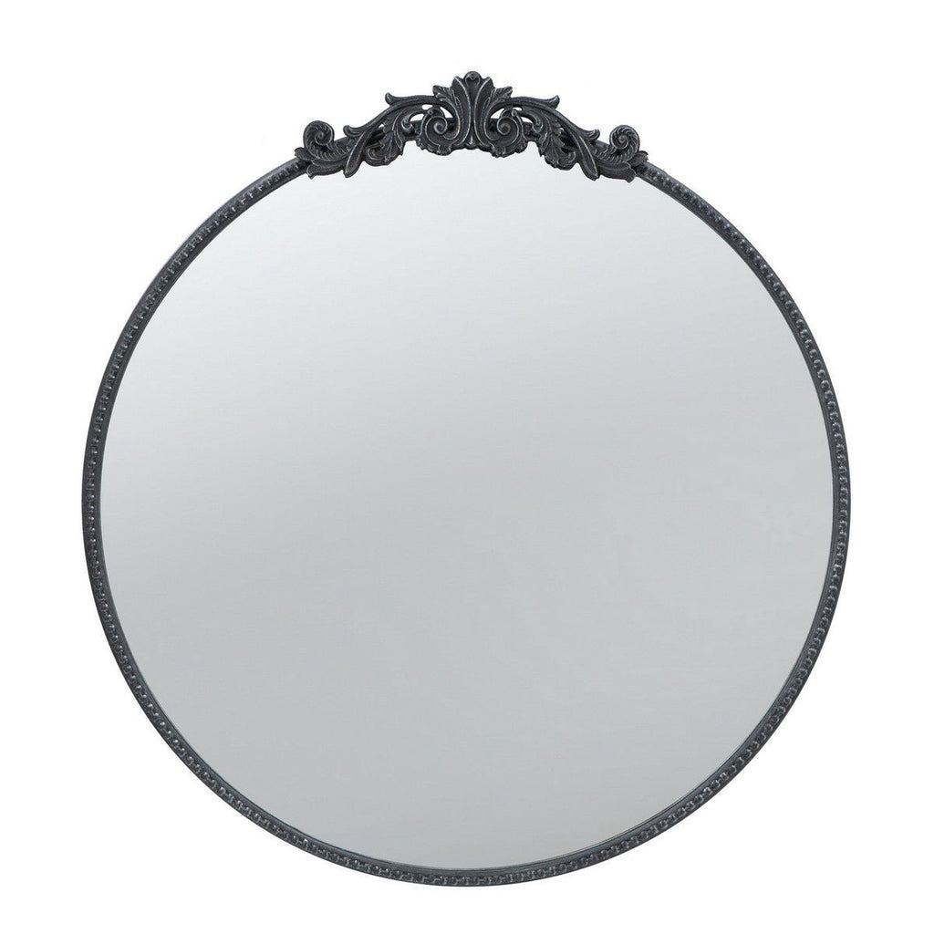 Black Metal Round Mirror RSE2472 - Oak Furniture Store & Sofas