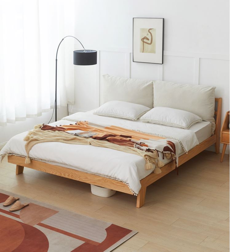 Bremen Natural Solid Oak Bed Frame - Queen Size - Oak Furniture Store & Sofas