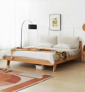 Bremen Natural Solid Oak Bed Frame - Queen Size - Oak Furniture Store & Sofas