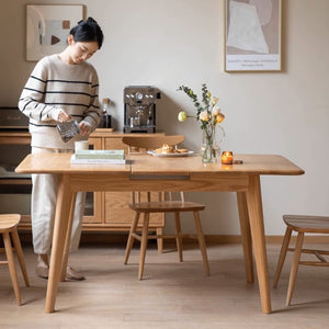 Bremen Natural Solid Oak Extending Dining Table - Oak Furniture Store & Sofas