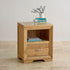 Chamfer Natural Solid Oak 1 Drawer Bedside Table - Oak Furniture Store