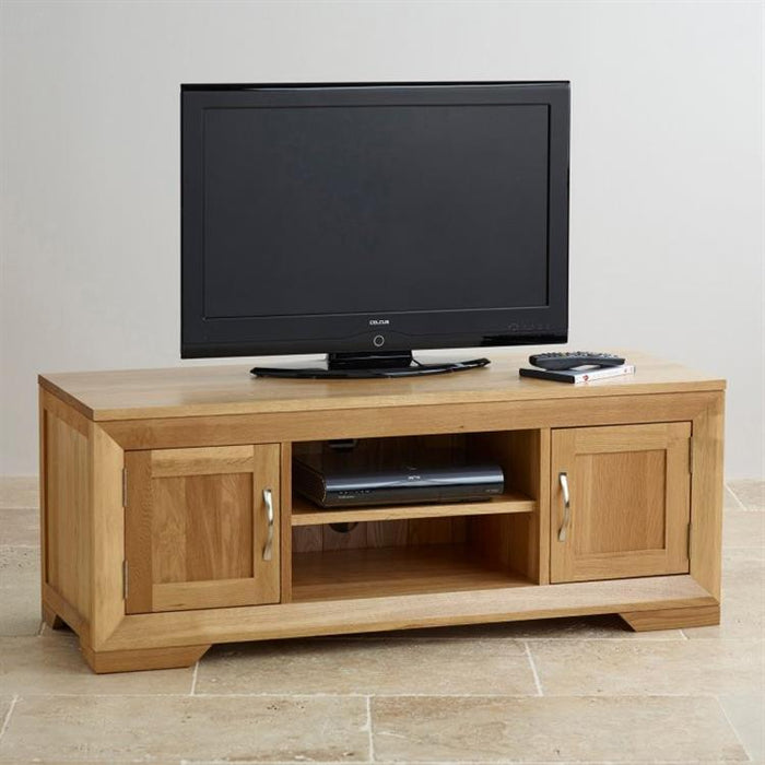 Chamfer Solid Oak 2 Doors TV Unit