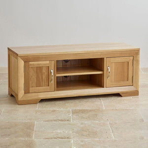 Chamfer Natural Solid Oak 2 Doors TV Unit - Oak Furniture Store & Sofas