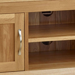 Chamfer Natural Solid Oak 2 Doors TV Unit - Oak Furniture Store & Sofas