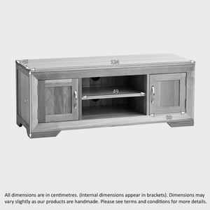 Chamfer Natural Solid Oak 2 Doors TV Unit - Oak Furniture Store & Sofas