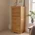 Chamfer Natural Solid Oak 5 Drawers Tallboy - Oak Furniture Store