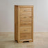 Chamfer Natural Solid Oak 5 Drawers Tallboy - Oak Furniture Store