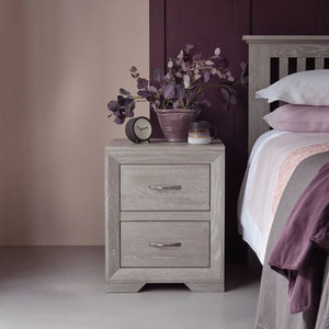 Chamfer Natural Solid Oak Bedside Table - Oak Furniture Store & Sofas