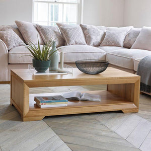 Chamfer Natural Solid Oak Coffee Table - Oak Furniture Store & Sofas