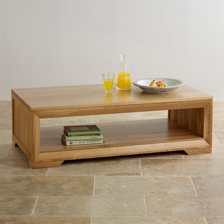 Chamfer Natural Solid Oak Coffee Table - Oak Furniture Store & Sofas