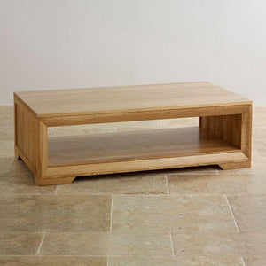 Chamfer Natural Solid Oak Coffee Table - Oak Furniture Store & Sofas