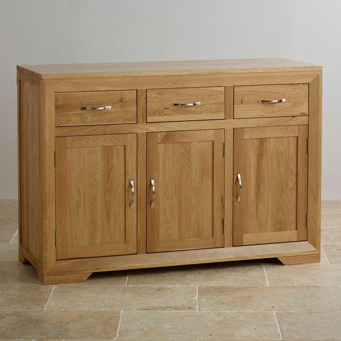 Chamfer Solid Oak Large Sideboard