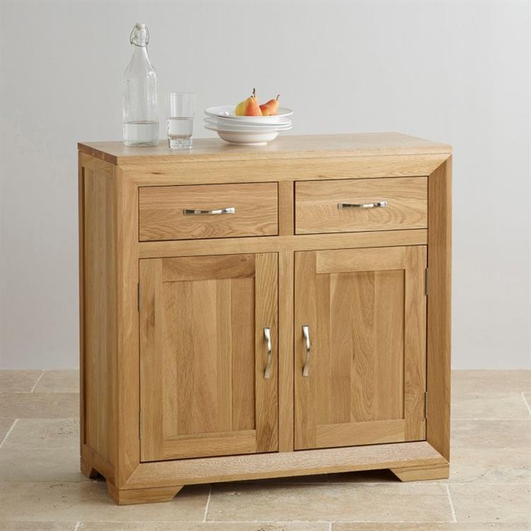 Chamfer Solid Oak Small Sideboard - Oak Furniture Store