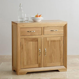 Chamfer Natural Solid Oak Small Sideboard - Oak Furniture Store & Sofas