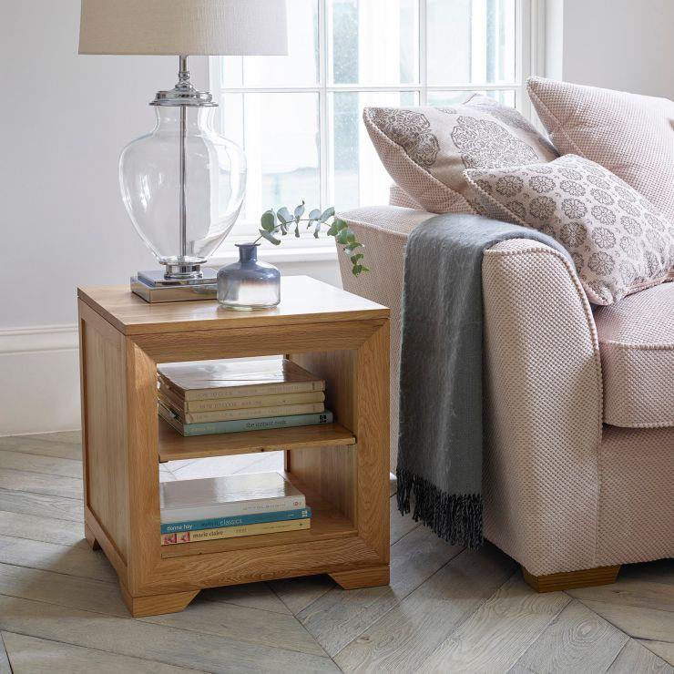 Chamfer Natural Solid Oak Side Table - Oak Furniture Store