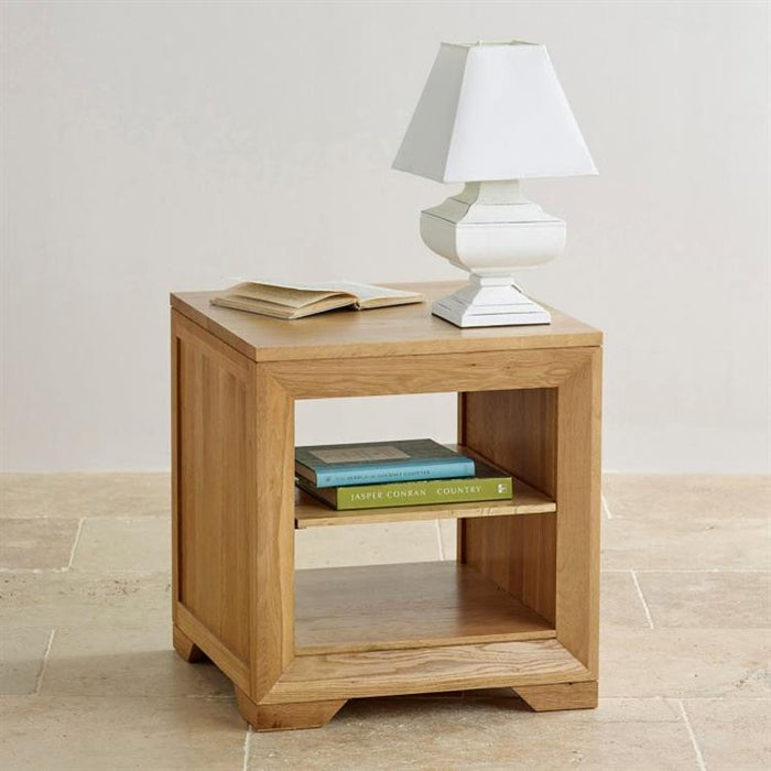 Chamfer Natural Solid Oak Side Table