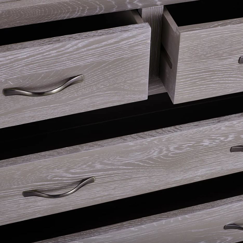 Chamfer Solid Oak 2 over 3 Chest of Drawers - Oak Furniture Store