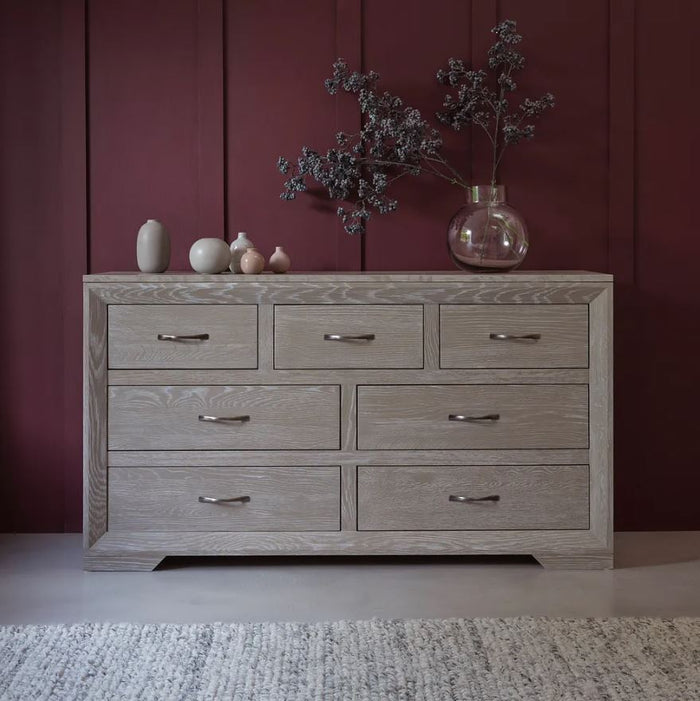 Chamfer Solid Oak 3 over 4 Chest of Drawers