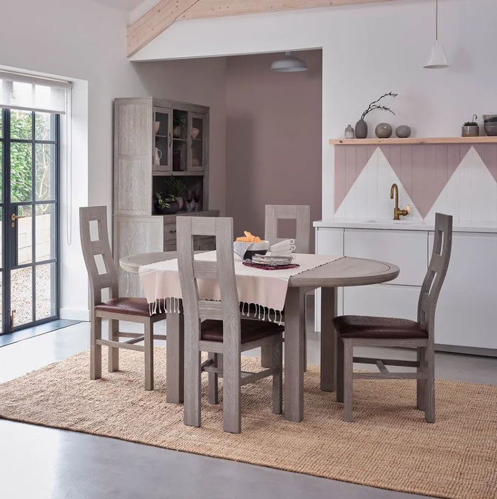 Chamfer Solid Oak Extendable Dining Table - Clearance