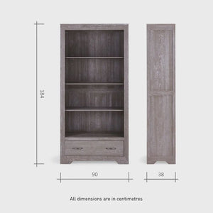 Chamfer Solid Oak Large Bookcase - Oak Furniture Store & Sofas