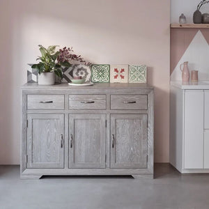 Chamfer Solid Oak Large Sideboard - Oak Furniture Store & Sofas