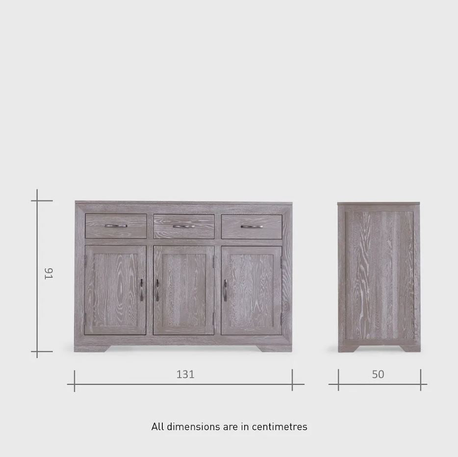 Chamfer Solid Oak Large Sideboard - Oak Furniture Store