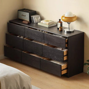 Charcoal Natural Solid Oak 9 Drawers Sideboard - Oak Furniture Store & Sofas