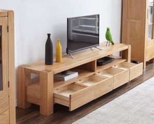 Cuba Solid Oak Entertainment Unit - Oak Furniture Store & Sofas