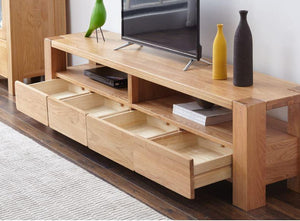 Cuba Solid Oak Entertainment Unit - Oak Furniture Store & Sofas