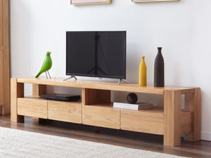 Cuba Solid Oak Entertainment Unit - Oak Furniture Store & Sofas