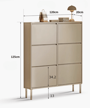 Daejeon Tulip Poplar Grey Shoe Cabinet - Oak Furniture Store & Sofas