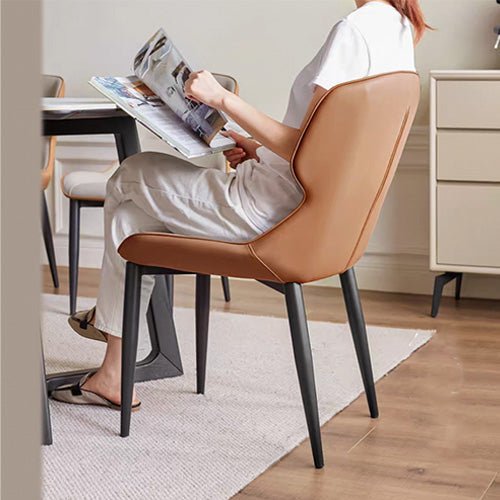 Eden Design Luxe Faux Leather Dining Chair - Oak Furniture Store