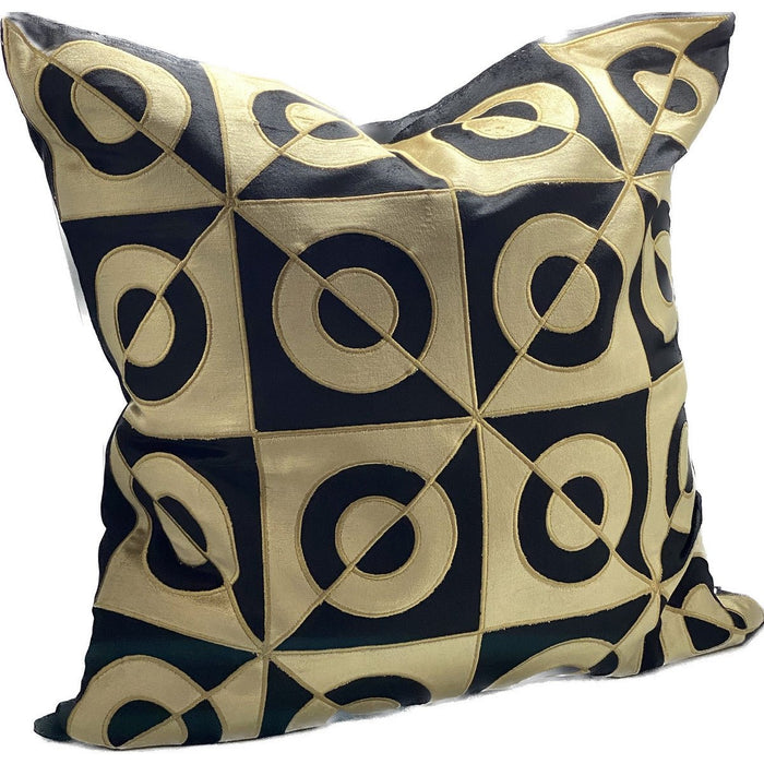 Embroidered Premium Gold Black Cushion RIH6024