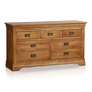 French Rustic Solid Oak 3+4 Chest Of Drawers - Oak Furniture Store & Sofas