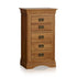 French Rustic Solid Oak 5 Drawers Tallboy - Oak Furniture Store