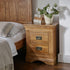French Rustic Solid Oak Bedside Table - Oak Furniture Store