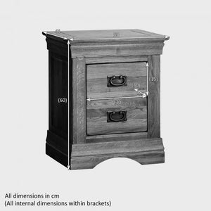 French Rustic Solid Oak Bedside Table - Oak Furniture Store & Sofas