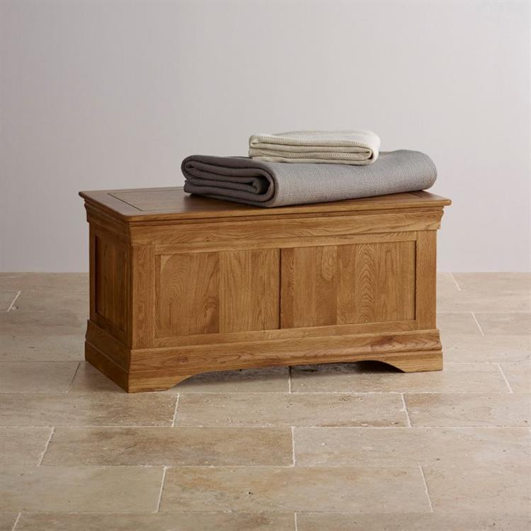 French Rustic Solid Oak Blanket Box - Oak Furniture Store & Sofas