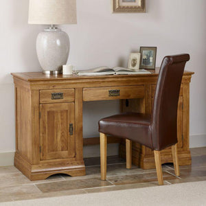 French Rustic Solid Oak Computer Desk - Oak Furniture Store & Sofas