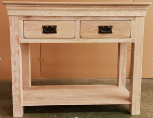 French Rustic Solid Oak Console Table - Oak Furniture Store & Sofas