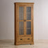 French Rustic Solid Oak Display Cabinet - Oak Furniture Store