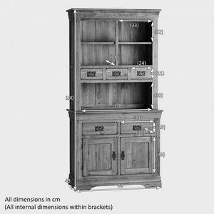 French Rustic Solid Oak Hutch Dresser - Oak Furniture Store & Sofas