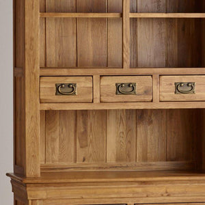 French Rustic Solid Oak Hutch Dresser - Oak Furniture Store & Sofas