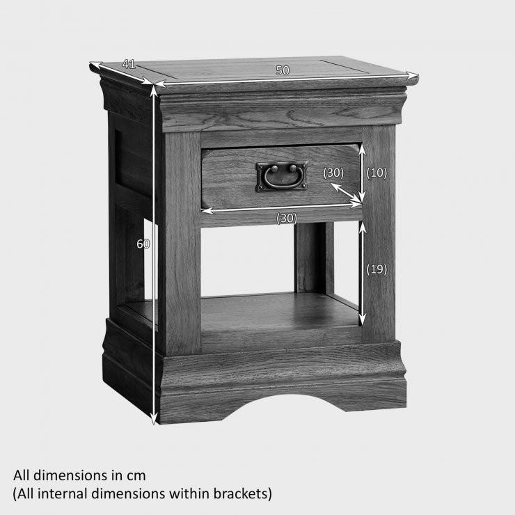 French Rustic Solid Oak Side Table - Oak Furniture Store