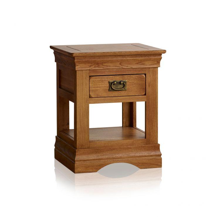 French Rustic Solid Oak Side Table - Oak Furniture Store