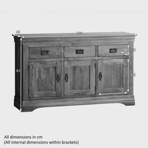 French Rustic Solid Oak Large Sideboard - Oak Furniture Store & Sofas